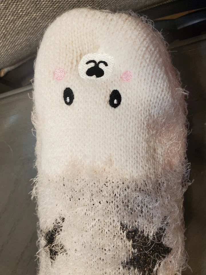 Woman's Lurex Bear Critter Slipper Non Slip Sock 8-10 Ultimate Warmth Luxe (A2) - Image 1 of 4