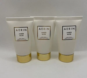 3 x Aerin Amber Musk Body Cream 1oz/30ml Each ~ Total 3oz/90ml Travel Size NEW - Picture 1 of 2