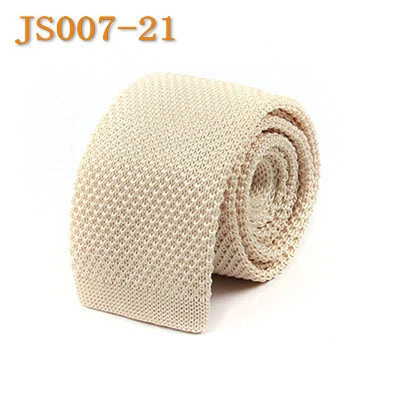 Men Solid 5CM Skinny Crochet Knitted Narrow  Flat Tie Wedding Party Necktie - Image 1 of 3