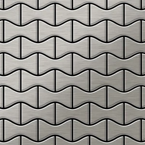 Mosaico azulejo macizo metal acero inoxidable marino cepillado gris 1,6mm Kismet-S-S-MB - Imagen 1 de 3
