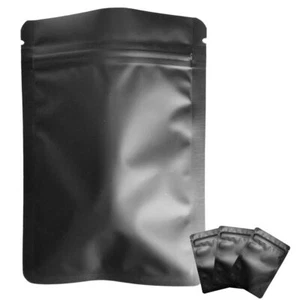 Paquete de 100 bolsas de Mylar negro mate - 3x4 pulgadas resellables a prueba de olores lámina cremallera... - Imagen 1 de 6