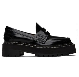 PROENZA SCHOULER Lug Sole Platform Loafers Shoes Black Patent Leather - Picture 1 of 6