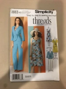 Simplicity 1883, Chaqueta de Hilos, Vestido, Pantalones Patrón Armario Constructor Talla 8-16 - Imagen 1 de 3