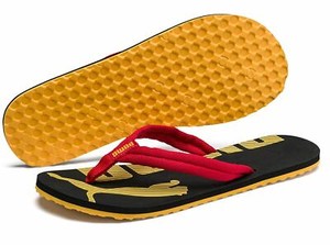puma flip flops orange