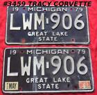 1979 Michigan Original Vintage Metal License Plates LWM-906