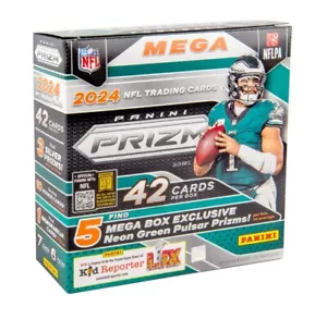 2024 NFL Prizm Football (42 Cards Per Mega Box) New Panini Hot Rookies🔥🔥 - Picture 1 of 1