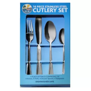 16 Piece Stainless Steel Cutlery Set Caravan Motorhome Campervan - Picture 1 of 2
