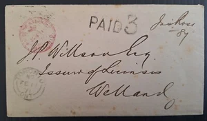 1871 Canada Cover cd House of Assembly-Welland, ONT w PAID 3 Handstamp - Picture 1 of 3