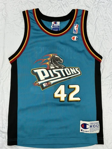 Vintage Stackhouse 42 Detroit Pistons Champion NBA Basketball Jersey YOUTH Sz M Cover