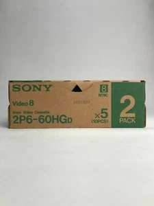 NOS Sony Video8 60 minuti confezione da 10 videocassette 8 mm nastro sigillato 2P6-60HG - Foto 1 di 6