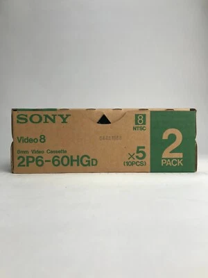 NOS Sony Video8 60 Minute 10pack 8mm Video cassette Tape Sealed 2P6-60HG - Image 1 of 4