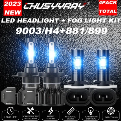 Para For Hyundai Accent 2000-2017 faro LED alto / bajo + Kit de luces antiniebla - image 1 of 4