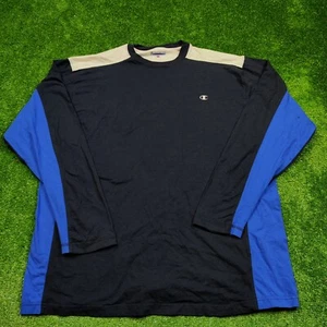 Champion Shirt Mens Extra Large Long Sleeve Lightweight Black Blue Casual - Picture 1 of 10