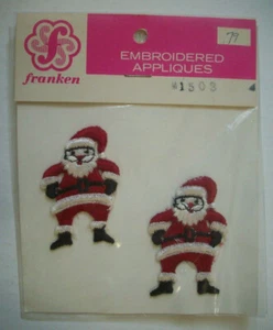 70's? Franken embroidered Christmas Santa appliques patches embellishments - Picture 1 of 3
