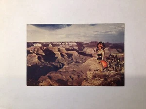 Native Americana~Arizona~American Indian Guide @ Grand Canyon~Vintage Postcard - Picture 1 of 2