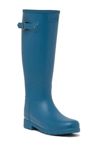 Hunter Rockpool Blue Original Refined Tall Waterproof Rain Boot Size 6 NEW NIB - Picture 1 of 5