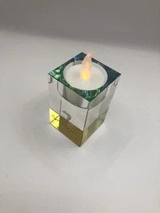 tea light holderglass Square LAZER etched Together Forever With Hearts Unused - Picture 1 of 8