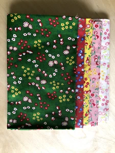 5 Fat Quarters Fabric, Floral, Lecien Vintage 30s Re-print, Made in Japan - Picture 1 of 5