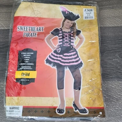 Sweetheart Pirate Girls Child's Costume Small 4-6 - Image 1 of 4
