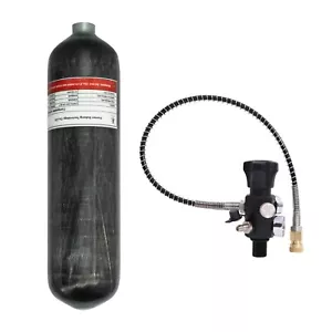 TUXING 4500Psi Pcp 3L/186CU Carbon Fiber HPA Air Tank with Dual Gauge regulator - Picture 1 of 19