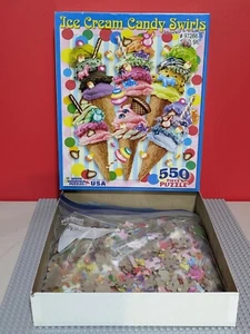 White Mountain Puzzle ICE CREAM CANDY SWIRLS #722S COMPLETE 550 Pieces 2010 - Picture 1 of 5