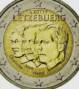 Luxembourg 🇱🇺 Coin 2€ Euro 2011 Jean Charlotte Henry UNC trio heads GD - Picture 1 of 3