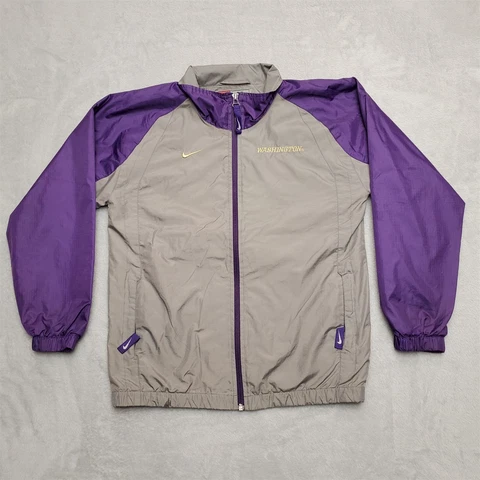 Vintage Washington Huskies Jacket Mens Medium Purple Nike Windbreaker NCAA Cover