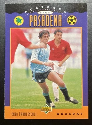 Tarjeta de colección 1994 Upper Deck #309 Enzo Francescoli, tarjeta de la Copa Mundial de Uruguay Foto 1 de 2