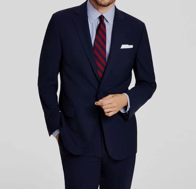 B by Brooks Brothers Men's Blue Wool Blend Classic-Fit 2-Piece Suit Size 42R - Image 1 of 4