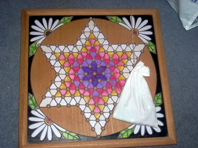 Primitives by Kathy Chinese Checkers Wood Game Board Hang on Wall or Tabletop - Image 1 of 4