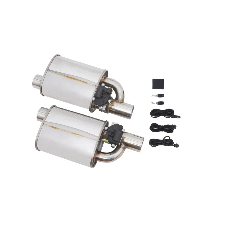 Universal Electronic Valved Exhaust Muffler 3"Single In/Out w/Valve Controller - Image 1 of 4