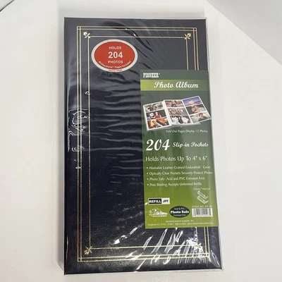 Синий и золотой фотоальбом для фотографий 4x6 вмещает 204 - Изображение 1 из 4