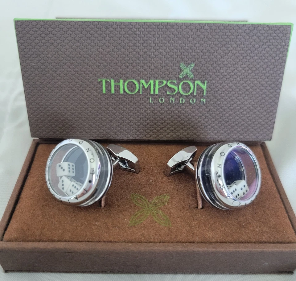 Gemelos para hombre Tateossian Circular Craps Team. Estilo de juego - dados funcionales Foto 1 de 4