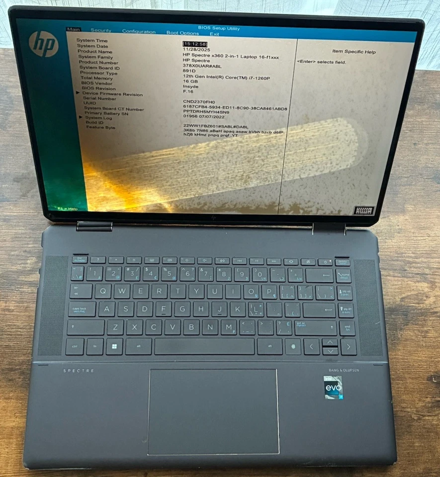 HP Spectre X360 2-in-1 Laptop 16”3K Touch i7-1260P 16GB RAM No SSD READ! - Image 1 of 4