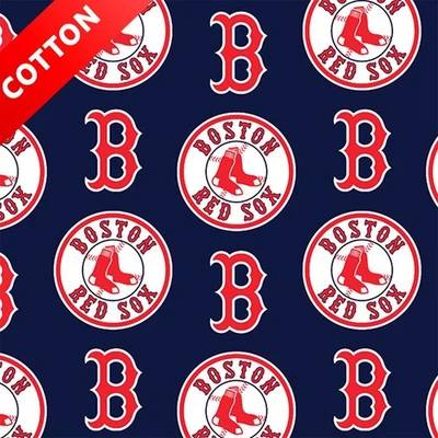 PICO TEXTILES, INC Boston Red Sox MLB Cotton Fabric - 58" Wide - Sold by The Yard & Bolt
