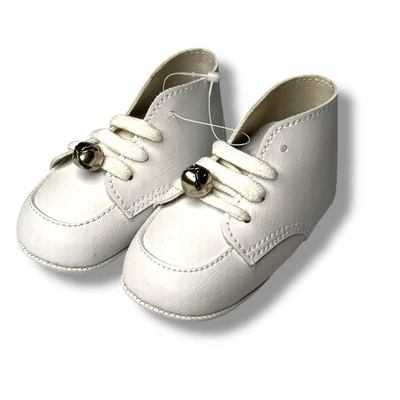 Zapatos de Caminante Retro De Colección NUEVOS Botines de Bebé Bell’s Blanco Imitación Cuero Talla 3? 6-12 Mo Foto 1 de 4
