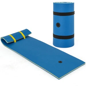 3-Layer Tear-Resistant Foam Floating Pad Island Water Sports Relaxing Orange - Picture 1 of 10