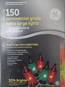 GE Pro-Line 150 Commercial Grade Extra Large Christmas Lights Red & Green - Picture 1 of 4