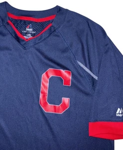Cleveland Guardians Indians Jersey Tee T-Shirt Herren Large Majestic Cool Base - Bild 1 von 9