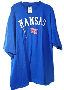 Kansas University Royal Blue Short Sleeve T-Shirt Size XXL - Picture 1 of 7