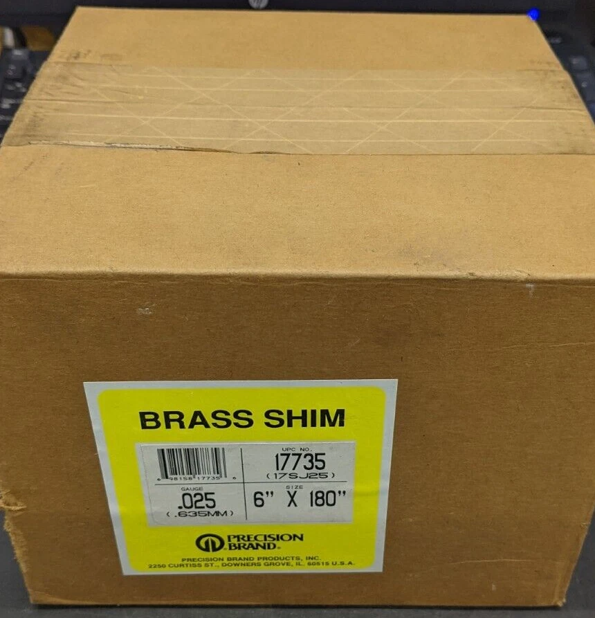 Rollo de cuña de latón marca Precision calibre .025" (.635 mm) 6" x 180" 17735 (17SJ25) Foto 1 de 1