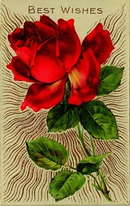 Red Rose Greetings Gold Gel Postcard Series 7028 - Picture 1 of 2