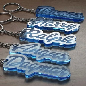 LLAVERO CONGELADO PERSONALIZADO REGALO CUALQUIER NOMBRE BOLSO ESCOLAR PALABRA Padre WOW - Imagen 1 de 8