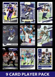 Pack de 9 cartas Lamar Jackson 2023 2024 2025 Donruss Panini Score Baltimore R - Imagen 1 de 3