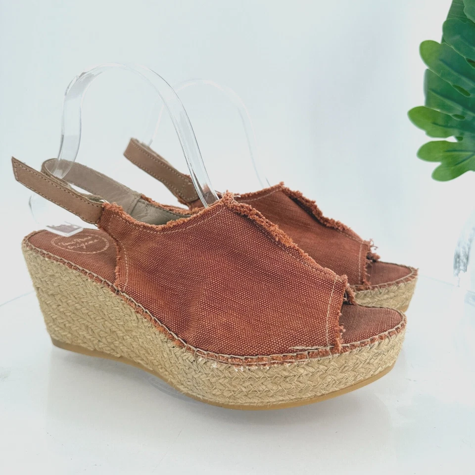 Toni Pons Mujer Lugano Alpargata Sandalias Plataforma Cuña Naranja Lona 41 10 EE. UU. Foto 1 de 4