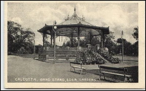 CALCUTTA Kalkutta Indien India Vintage Postcard ~1920 Band Stand Eden Garden AK - Picture 1 of 1