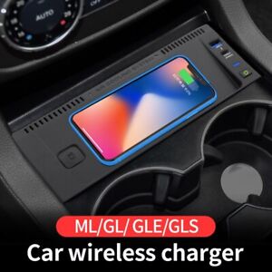 15W QI Wireless Fast Phone Charger for Mercedes Benz W166 C292 X166 ML GLE GLS 