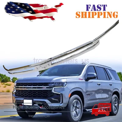 Front Grille Molding Trim Fits 2021 2022-2024 Chevrolet Tahoe Suburban Chrome US - Image 1 of 4