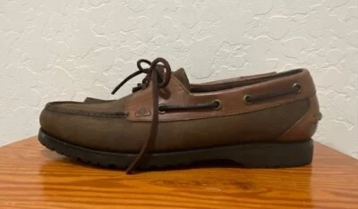 男式 Florsheim Outdoorsman 一脚蹬鞋 乐福鞋 尺码 9 棕色皮革 — 第 1/4 张图片