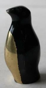 Penguin Figurine Brass and Black Miniature Metal Penguin Decoration Figurine --- - Picture 1 of 1